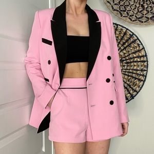 Forever 21 Pink/Black Blazer Set - Size M